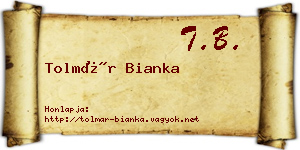 Tolmár Bianka névjegykártya